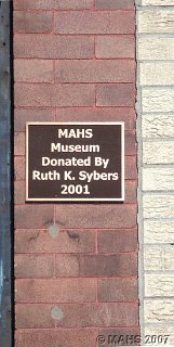 Plaque to honor our generous building donor, Ruth Sybers.